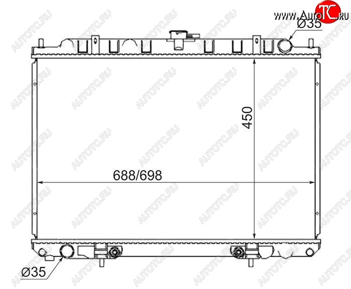 7 599 р. Радиатор двигателя (пластинчатый, МКПП/АКПП) SAT Nissan Presage U30 дорестайлинг (1998-2001)  с доставкой в г. Пермь