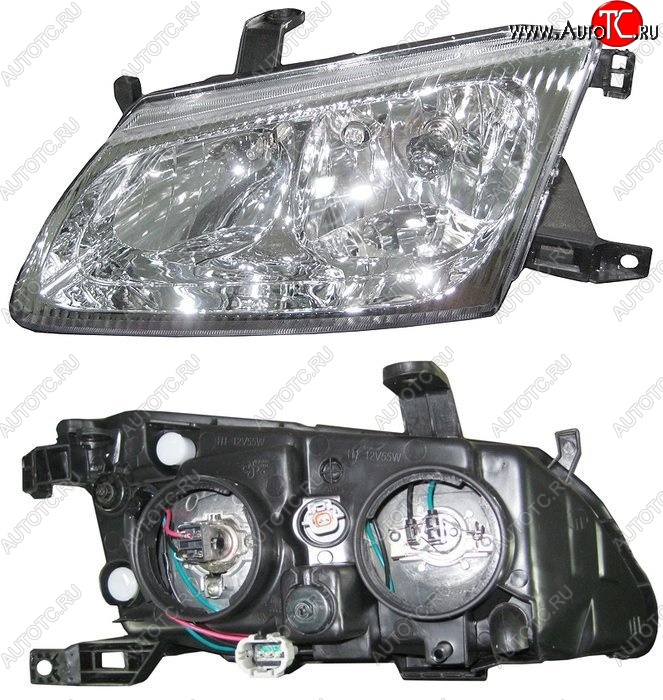 3 499 р. Левая фара SAT (2 лампочки, к габариту ST-215-1592, Евросвет) Nissan Bluebird Sylphy седан G10 дорестайлинг (2000-2003)  с доставкой в г. Пермь