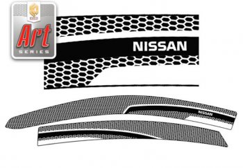 Дефлектора окон CA-Plastic Nissan Bluebird Sylphy  седан (2005-2012) G11 (Серия Art графит, Без хром.молдинга)