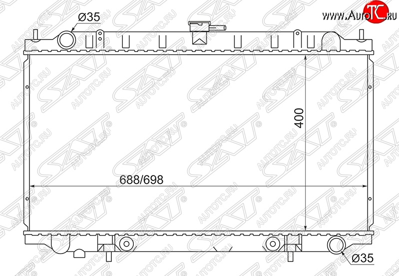 5 599 р. Радиатор двигателя (пластинчатый, 2.0-3.5, МКПП/АКПП) SAT Nissan Maxima A32 (1994-2000)  с доставкой в г. Пермь