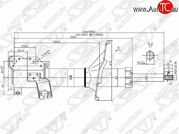3 699 р. Правый амортизатор передний SAT Nissan Rnessa (1997-2001)  с доставкой в г. Пермь