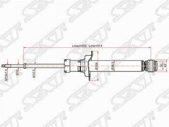 Амортизатор задний SAT (установка на левую или правую сторону) Nissan Cefiro  A32 - Maxima  A32