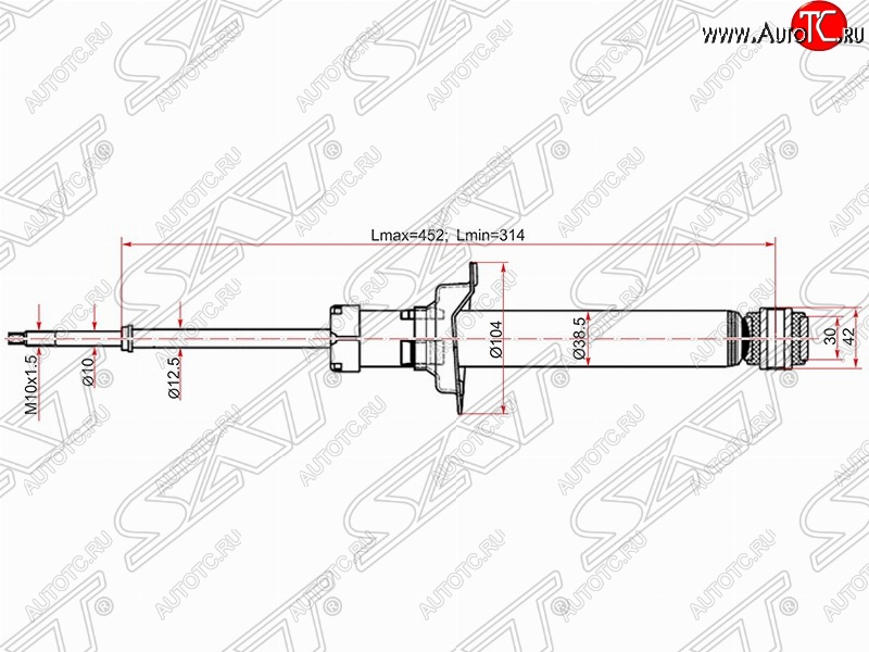 2 699 р. Амортизатор задний SAT (установка на левую или правую сторону) Nissan Maxima A32 (1994-2000)  с доставкой в г. Пермь