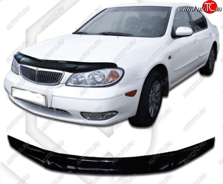1 999 р. Дефлектор капота CA-Plastic Nissan Cefiro A33 (1998-2003) (Classic черный, Без надписи)  с доставкой в г. Пермь