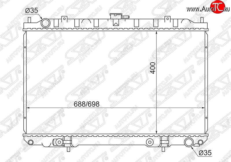 6 649 р. Радиатор двигателя (пластинчатый, 2.0/3.0, МКПП/АКПП) SAT Nissan Cefiro A33 (1998-2003)  с доставкой в г. Пермь
