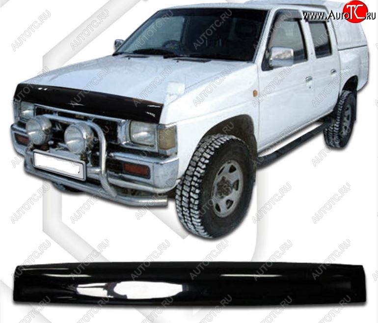 1 999 р. Дефлектор капота CA-Plastic Nissan Datsun (1990-1995) (Classic черный, Без надписи)  с доставкой в г. Пермь