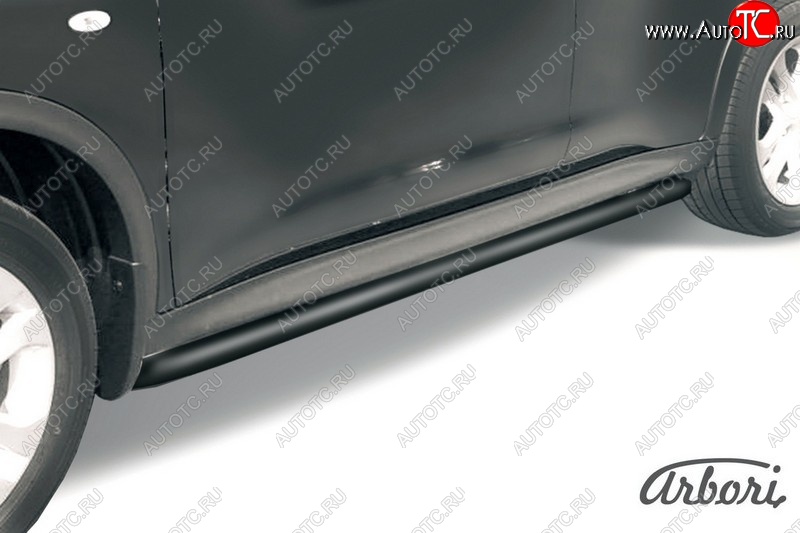 6 389 р. Защита штатных порогов Arbori (черная, d42 mm). Nissan Juke 1 YF15 дорестайлинг (2010-2014)  с доставкой в г. Пермь