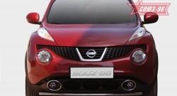 Защита переднего бампера одинарная 4х2 Souz-96 (d42). Nissan Juke  1 YF15 (2010-2020) дорестайлинг, рестайлинг