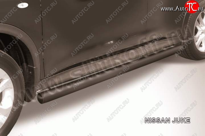 10 999 р. Защита порогов d76 (4 WD) Slitkoff  Nissan Juke  1 YF15 (2010-2014) дорестайлинг (сталь с полимерным покрытием, цвет черный)  с доставкой в г. Пермь