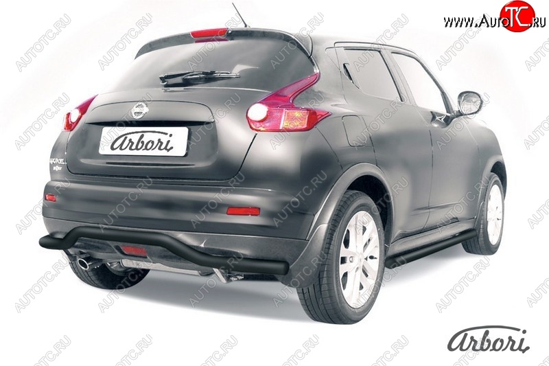 5 939 р. Защита заднего бампера 4WD Arbori (волна, черная, 1 труба d57 mm).  Nissan Juke  1 YF15 (2010-2020) дорестайлинг, рестайлинг  с доставкой в г. Пермь