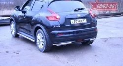 Защита заднего бампера из боковых уголков 4x4 Souz-96 (d42) Nissan Juke  1 YF15 (2010-2020) дорестайлинг, рестайлинг