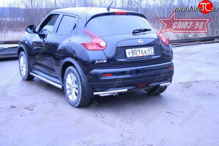 10 619 р. Защита заднего бампера из боковых уголков 4x4 Souz-96 (d42)  Nissan Juke  1 YF15 (2010-2020) дорестайлинг, рестайлинг  с доставкой в г. Пермь