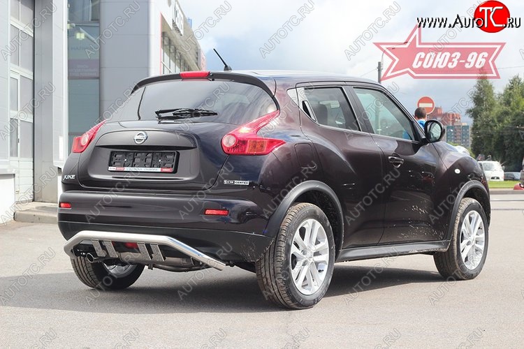 17 729 р. Защита заднего бампера с элементами из профиля 4х4 Souz-96 (d60)  Nissan Juke  1 YF15 (2010-2020) дорестайлинг, рестайлинг  с доставкой в г. Пермь