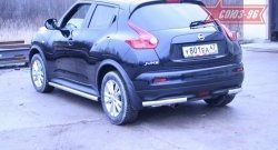 Защита заднего бампера из боковых уголков 4х4 Souz-96 (d60) Nissan Juke  1 YF15 (2010-2020) дорестайлинг, рестайлинг