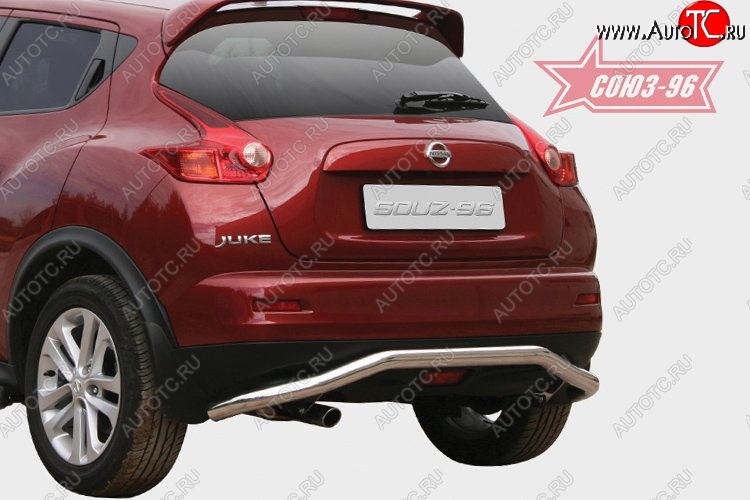 9 899 р. Защита заднего бампера Souz-96 (d60)  Nissan Juke  1 YF15 (2010-2020) дорестайлинг, рестайлинг  с доставкой в г. Пермь
