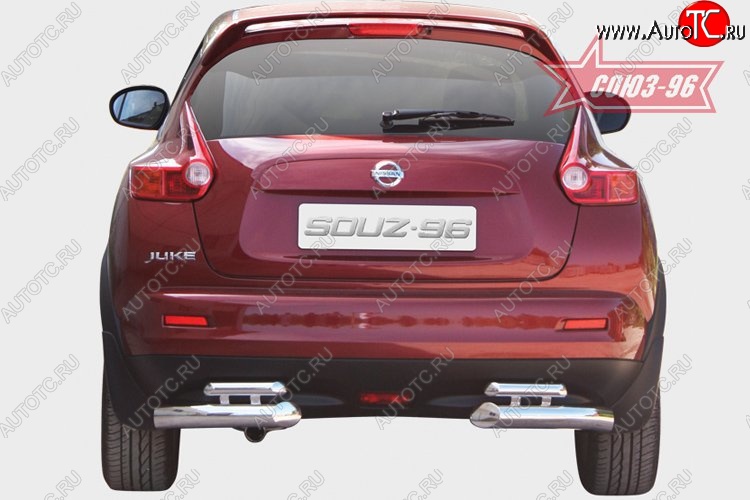 18 359 р. Защита заднего бампера Souz-96 (d76/42)  Nissan Juke  1 YF15 (2010-2020) дорестайлинг, рестайлинг  с доставкой в г. Пермь