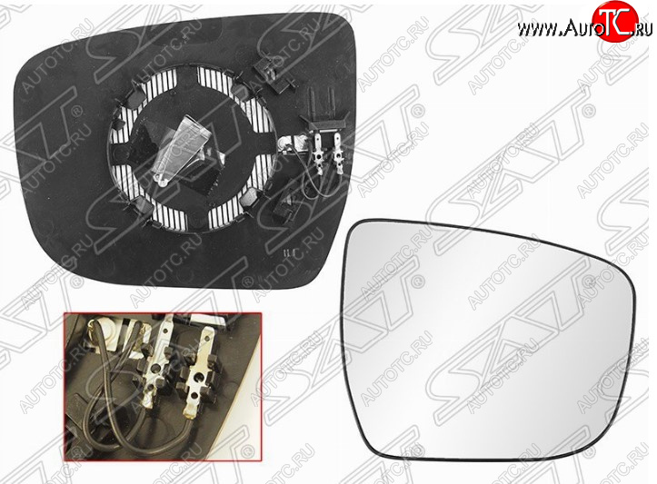 639 р. Правое полотно зеркала SAT (с обогревом) Nissan Qashqai 2 J11 дорестайлинг (2013-2019)  с доставкой в г. Пермь