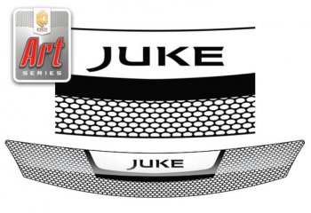 Дефлектор капота CA-Plastiс Nissan Juke  1 YF15 (2010-2020) дорестайлинг, рестайлинг (серия Art черная)