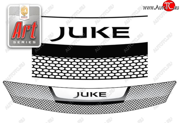 2 079 р. Дефлектор капота CA-Plastiс  Nissan Juke  1 YF15 (2010-2020) дорестайлинг, рестайлинг (серия Art серебро)  с доставкой в г. Пермь