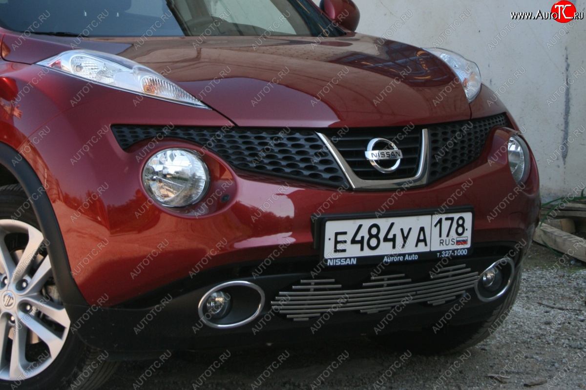 4 967 р. Декоративный элемент воздухозаборника Souz96 нержавеющая сталь Nissan Juke 1 YF15 дорестайлинг (2010-2014) (Черная d16)  с доставкой в г. Пермь