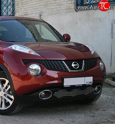 5 246 р. Декоративная вставка воздухозаборника Souz-96 нержавеющая сталь Nissan Juke 1 YF15 дорестайлинг (2010-2014) (Хром 16 мм)  с доставкой в г. Пермь