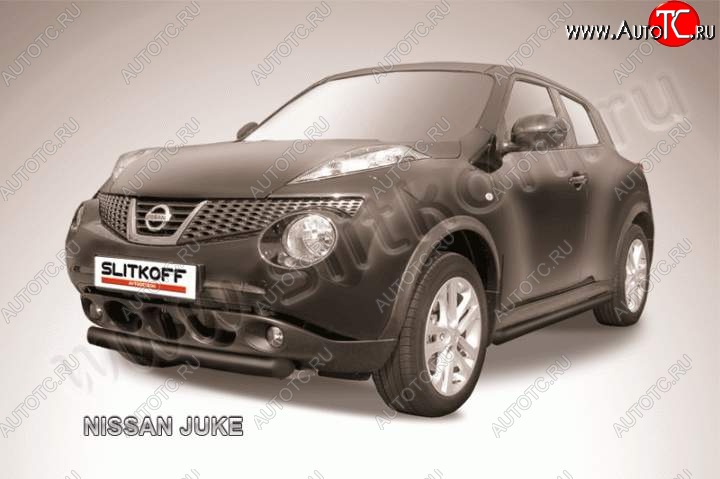 7 999 р. Защита переднего бампера из трубы d76 Slitkoff  Nissan Juke  1 YF15 (2010-2014) дорестайлинг (Цвет: серебристый)  с доставкой в г. Пермь