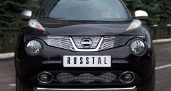 Одинарная защита переднего бампера SLITKOFF диаметром 76 мм (4x4) Nissan Juke  1 YF15 (2010-2014) дорестайлинг