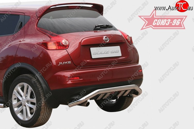 17 459 р. Защита заднего бампера 4х2 Souz-96 (d60 с элементами из профиля)  Nissan Juke  1 YF15 (2010-2014) дорестайлинг  с доставкой в г. Пермь