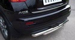 13 999 р. Защита заднего бампера (Ø63 и 42 мм, нержавейка) SLITKOFF  Nissan Juke  1 YF15 (2010-2014) дорестайлинг  с доставкой в г. Пермь. Увеличить фотографию 2