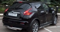 13 999 р. Защита заднего бампера (Ø63 и 42 мм, нержавейка) SLITKOFF  Nissan Juke  1 YF15 (2010-2014) дорестайлинг  с доставкой в г. Пермь. Увеличить фотографию 4