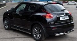 15 699 р. Защита заднего бампера (Ø76 и 42 мм, нержавейка) SLITKOFF  Nissan Juke  1 YF15 (2010-2014) дорестайлинг  с доставкой в г. Пермь. Увеличить фотографию 2