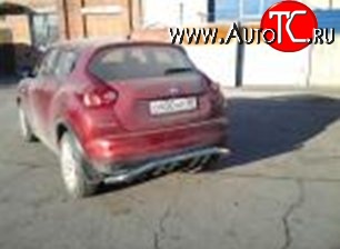 8 799 р. Защита заднего бампера d63.5 мм с изгибом Металл Дизайн  Nissan Juke  1 YF15 (2010-2014) дорестайлинг (полированная нержавейка)  с доставкой в г. Пермь