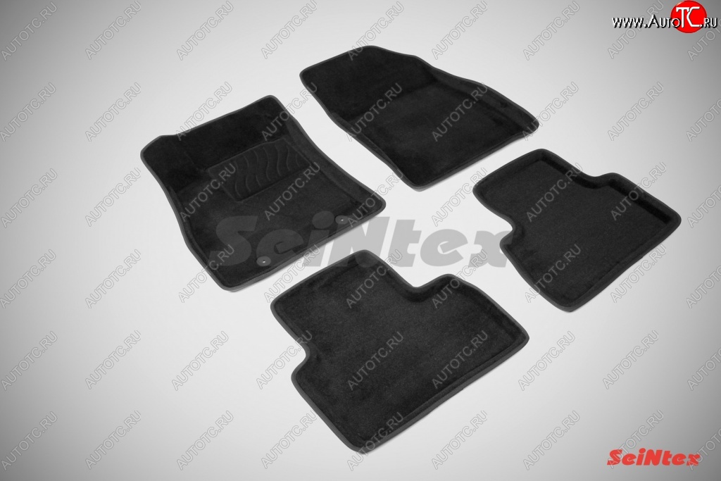 5 449 р. Комплект ковриков в салон 3D с текстильным покрытием Seintex Nissan Juke 1 YF15 дорестайлинг (2010-2014) (черный)  с доставкой в г. Пермь