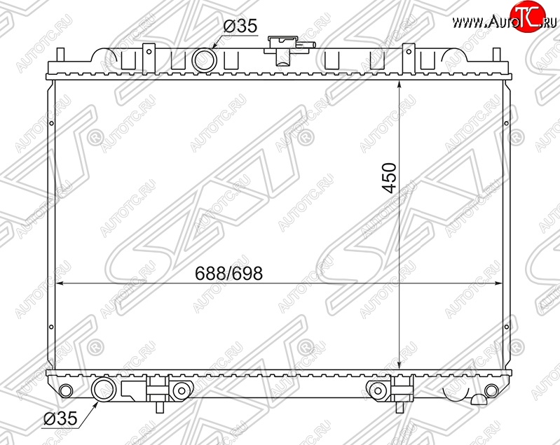 5 849 р. Радиатор двигателя (трубчатый, МКПП/АКПП) SAT Nissan X-trail 1 T30 дорестайлинг (2000-2003)  с доставкой в г. Пермь