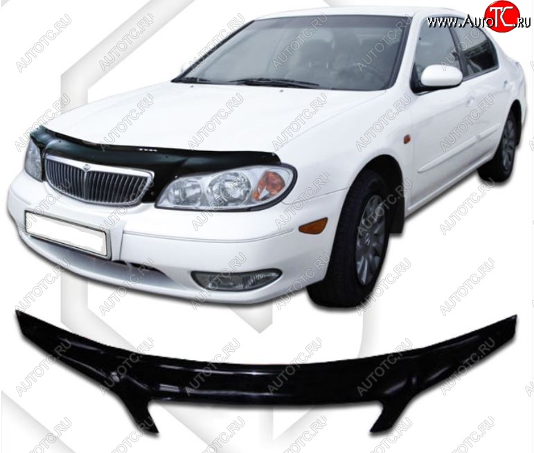 2 399 р. Дефлектор капота (33) CA-Plastic exclusive  Nissan Maxima  A33 (2000-2006) дорестайлинг, рестайлинг (Classic черный, Без надписи)  с доставкой в г. Пермь