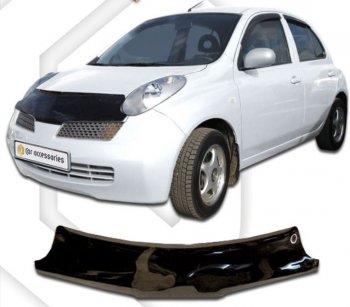 Дефлектор капота (K12) CA-Plastic Nissan Micra  K12 (2002-2005) 5 дв. дорестайлинг