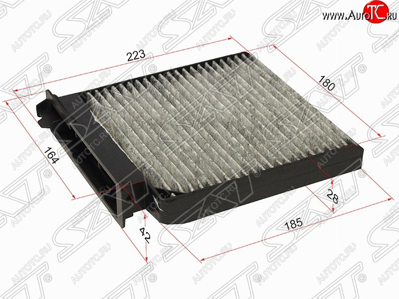 349 р. Фильтр салонный SAT (угольный, 223/185х180/164х42/28 mm)  Nissan Micra  K12 (2002-2010), Nissan Note  1 (2004-2013), Nissan Teana  3 L33 (2014-2020), Renault Clio ( CB,  BB,  KR,  CR,  BR) (1998-2013), Renault Duster  HS (2010-2015), Renault Logan  1 (2004-2016), Renault Sandero  (BS) (2009-2014), Renault Sandero Stepway  (BS) (2010-2014)  с доставкой в г. Пермь