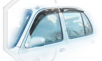 Дефлектора окон CA-Plastic Nissan March  K11 (1997-2003) хэтчбэк 5 дв. 2-ой рестайлинг (Classic полупрозрачный)