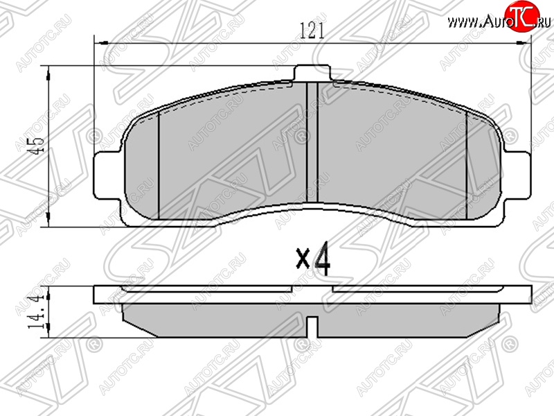 799 р. Колодки тормозные SAT (передние) Nissan Micra K11 5 дв. дорестайлинг (1992-2000)  с доставкой в г. Пермь