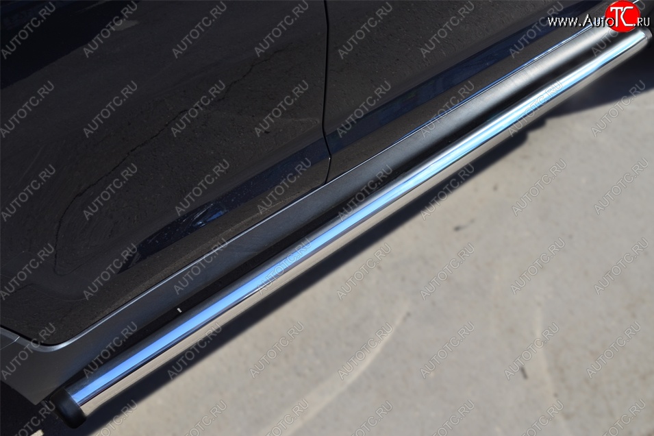21 649 р. Защита порогов (Ø76 мм) SLITKOFF  Nissan Murano  2 Z51 (2008-2016) дорестайлинг, рестайлинг (Вариант 2 (пластиковые заглушки))  с доставкой в г. Пермь