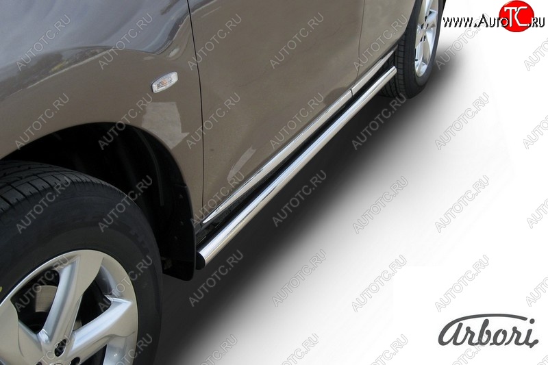 13 499 р. Защита штатных порогов Arbori (нержавейка, d57 mm). Nissan Murano 2 Z51 рестайлинг (2010-2016)  с доставкой в г. Пермь