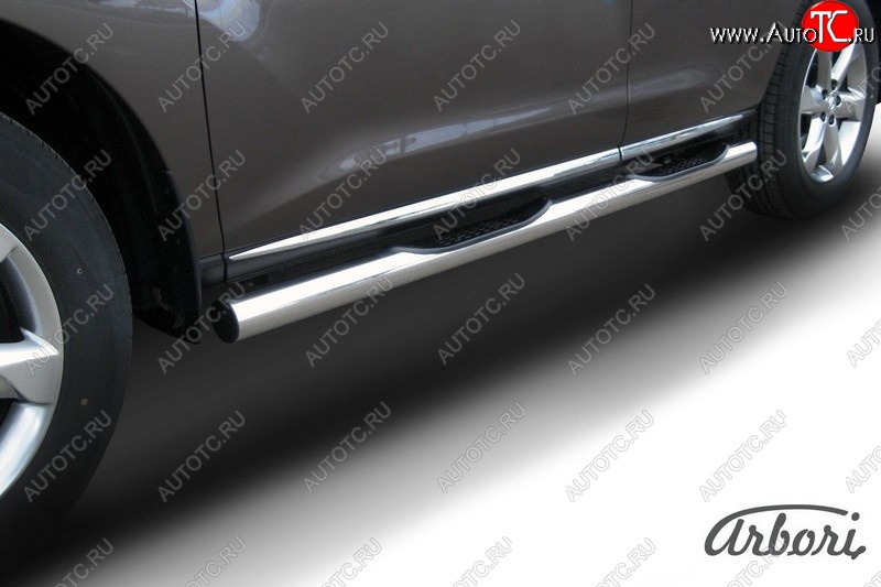 16 109 р. Защита штатных порогов Arbori (с проступью, нержавейка, d76 mm). Nissan Murano 2 Z51 рестайлинг (2010-2016)  с доставкой в г. Пермь