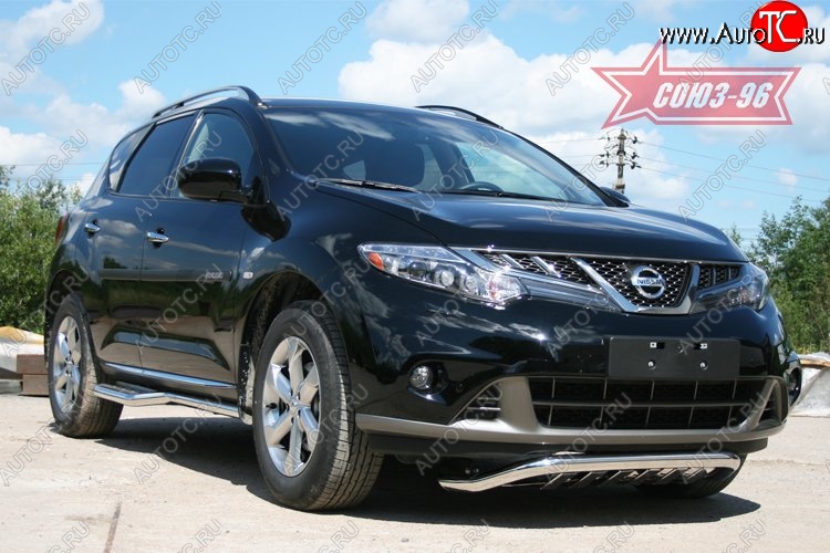 16 649 р. Защита переднего бампера Souz-96 (d60) Nissan Murano 2 Z51 рестайлинг (2010-2016)  с доставкой в г. Пермь