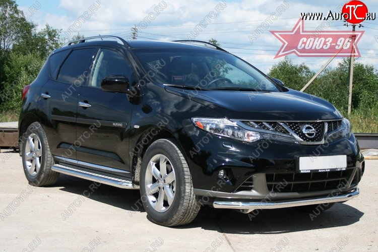 13 859 р. Защита переднего бампера одинарная Souz-96 (d60). Nissan Murano 2 Z51 рестайлинг (2010-2016)  с доставкой в г. Пермь