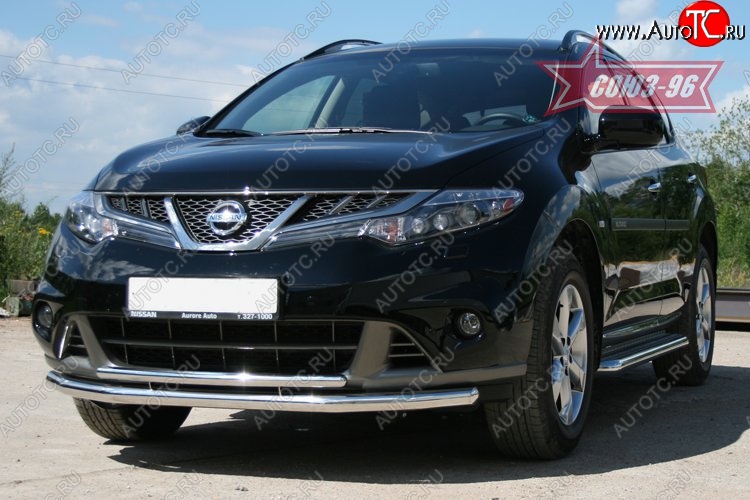15 929 р. Защита переднего бампера двойная Souz-96 (d460/42) Nissan Murano 2 Z51 рестайлинг (2010-2016)  с доставкой в г. Пермь
