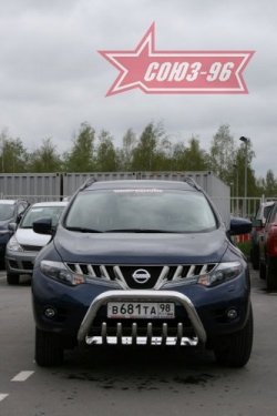 20 654 р. Защита переднего бампера Souz-96 (d76)  Nissan Murano  2 Z51 (2008-2011) дорестайлинг  с доставкой в г. Пермь. Увеличить фотографию 2