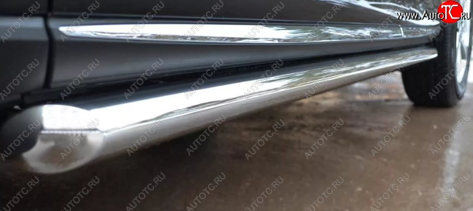 23 799 р. Защита порогов из круглой трубы диаметром 76 мм (дорестайлинг) SLITKOFF Nissan Murano 2 Z51 дорестайлинг (2008-2011)  с доставкой в г. Пермь