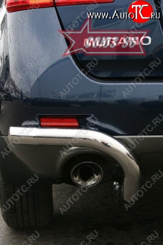 9 314 р. Защита заднего бампера из боковых уголков Souz-96 (d60) Nissan Murano 2 Z51 дорестайлинг (2008-2011)  с доставкой в г. Пермь