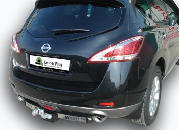 Фаркоп Лидер Плюс (съемный шар тип F, с нержавеющей пластиной) Nissan Murano  2 Z51 (2010-2016) рестайлинг