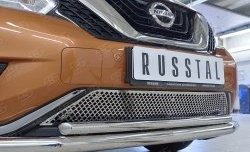 3 749 р. Защитная решётка в воздуховод бампера Berkut (нержавейка) Nissan Murano 3 Z52 дорестайлинг (2015-2022)  с доставкой в г. Пермь. Увеличить фотографию 3